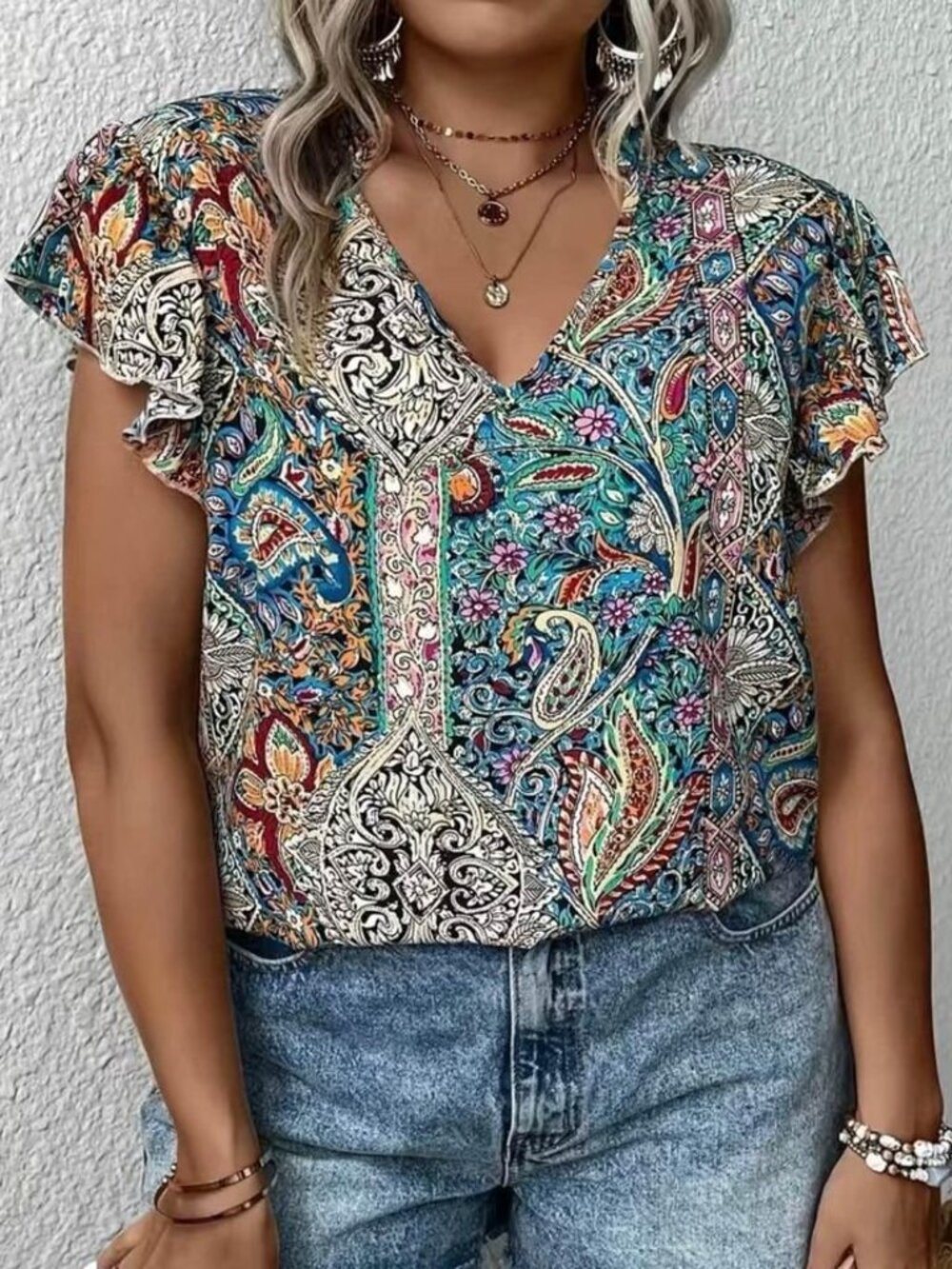 Ladies XL Paisley print shirt 10.00 - Picture 2 of 8